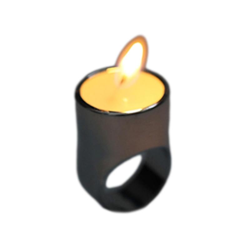 

Plated Gold Specular Rings Candle Shape Finger Bands Ornaments Stylish Adjustable Rings Women s Clothing Accessories 1