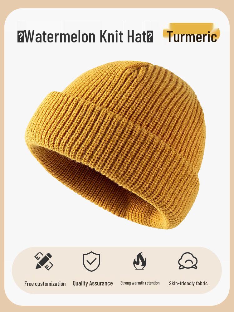 Benutzerdefinierte bestickte Herren- und Damen-Dicke Warme Strickmütze - Einfarbig, Herbst/Winter-Hut