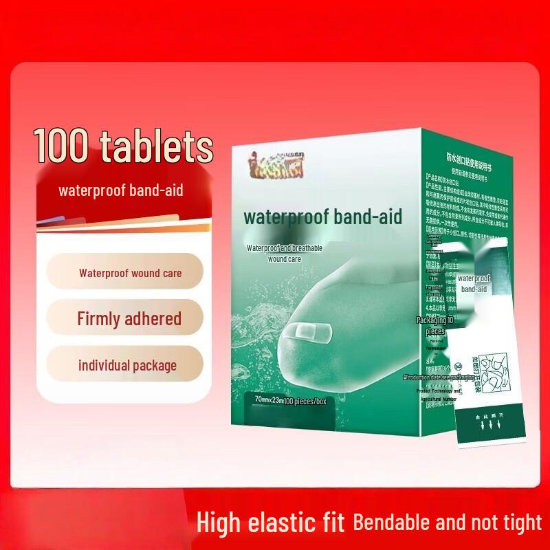 Ziyi Waterproof Breathable Fabric Band-Aids, 100 Count