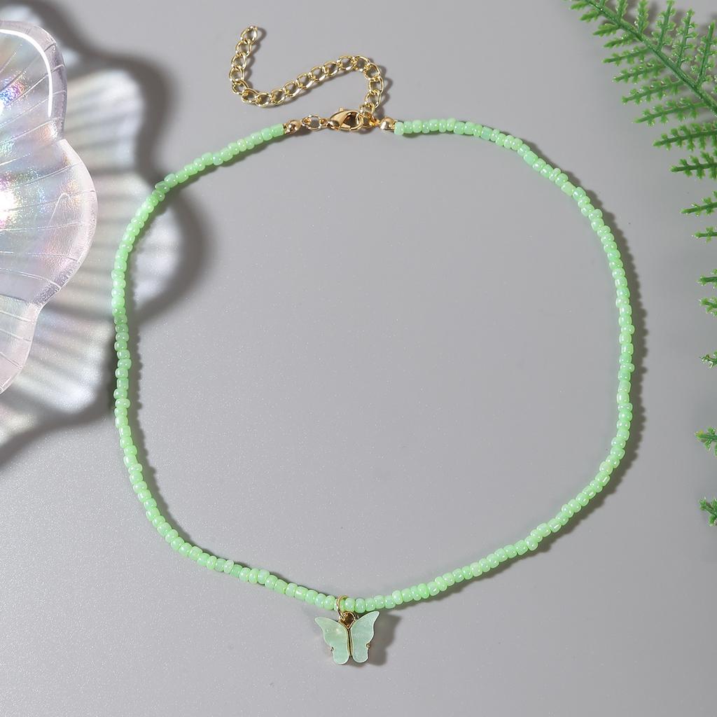 Necklace for Women Accessories Collarbone Necklace Women Hundreds of Bohemian Style Handmade Colorful Rice Beads Beaded Necklace Elegant Necklace