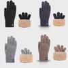 Men's Winter Knitted Touchscreen Gloves, Double-Layer Velvet, Thick and Warm for Cycling and Cold-Proof