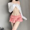 School Girls Uniform Cosplay Lingerie Women Costume Top Sweater With Plaid Skirt Sexy Student Uniform Role Play Porno Outfits