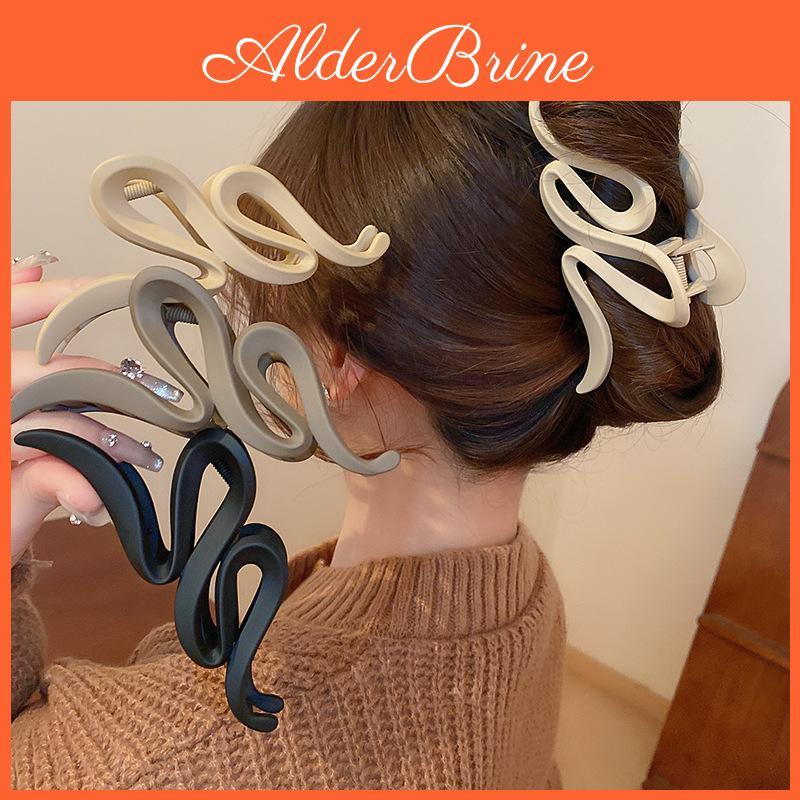 Solid Hair Acrylic Color Wavy Claw For Women Simple Fashion Hairpin Everyday Hair Accessories For Girls Gifts