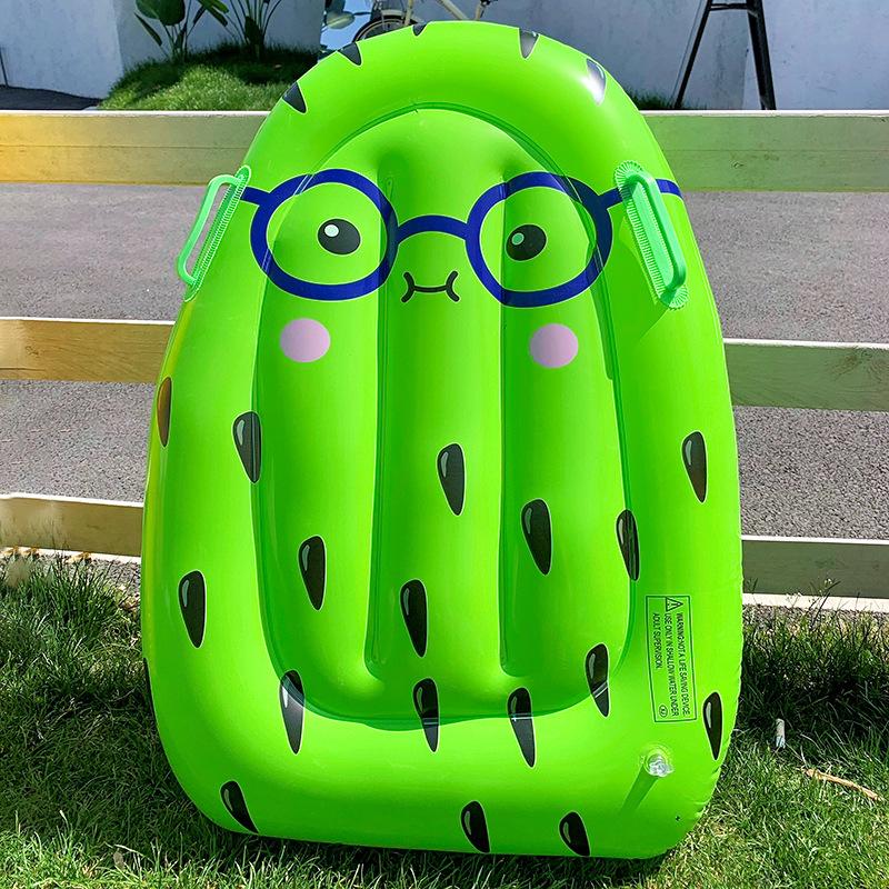 New Product Children S Water Inflatable Paddling Floating Row Swimming Ring, Enlarged And Thickened Casual Flat Lying Swimming Ring (Green,Children s inflatable buoyancy board) зелёный
