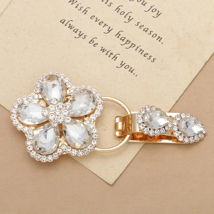

High Quality Metal Alloy Buttons Rhinestones Pearl Duckbill Button For DIY Clothing Handmade Fur Suede Coat Sewing Accessories золотий