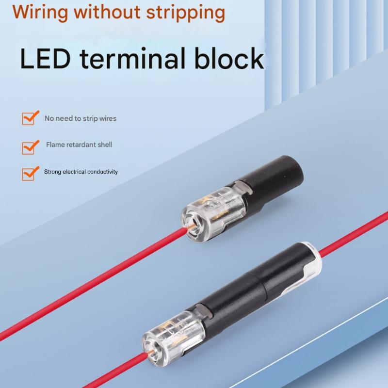 Pluggable LED Wire Connector Single Wire Plug-in Connector with Locking Buckle 1 Ways Wire Connector Easy to Use