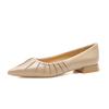 29817 [sheepskin] Flat Shoes Women's Thick Heel Spring 2025 New Pointed French Low Heel Pleated Single Shoes