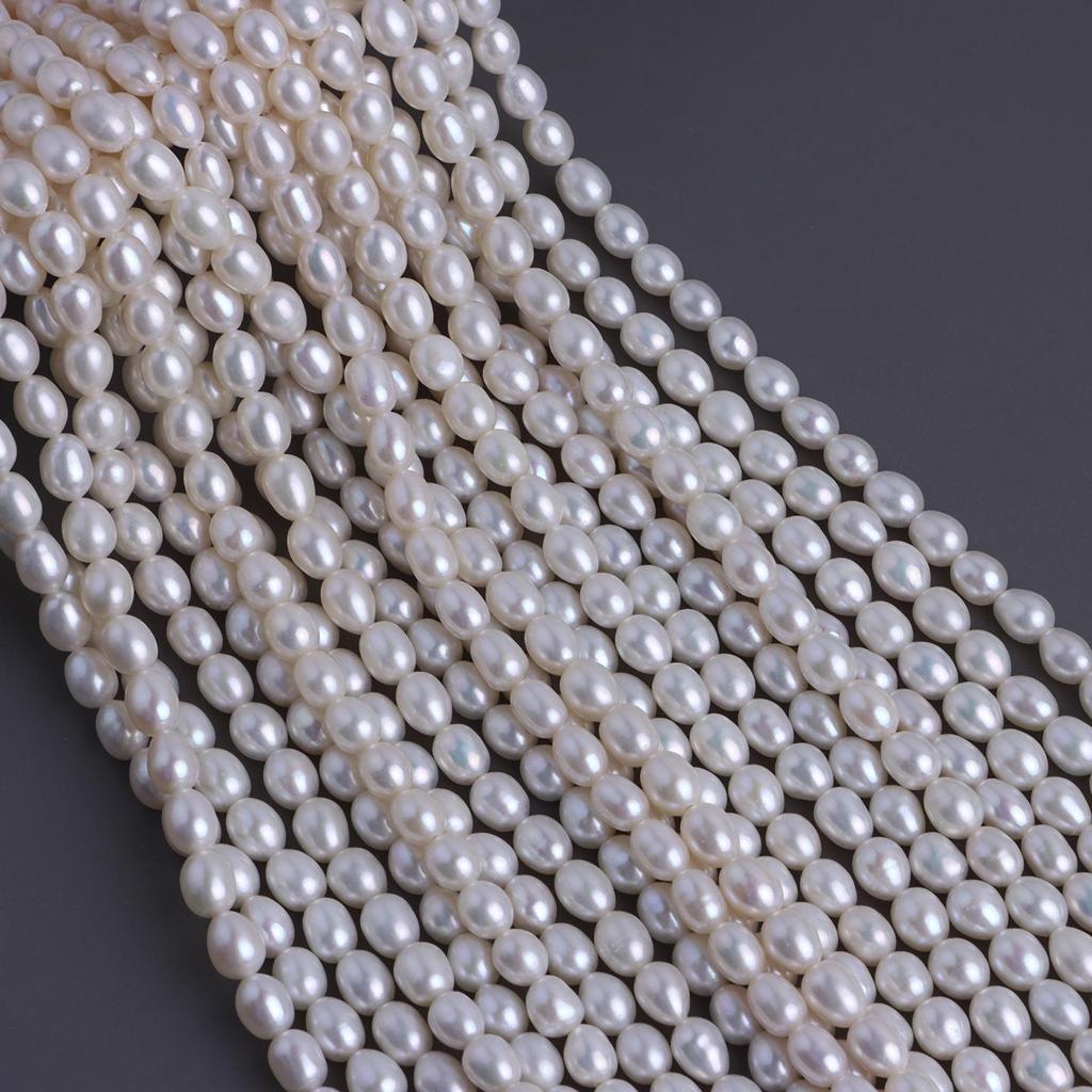 Glänzende 5-6mm Süßwasser-Reisperlen für die DIY-Schmuckherstellung