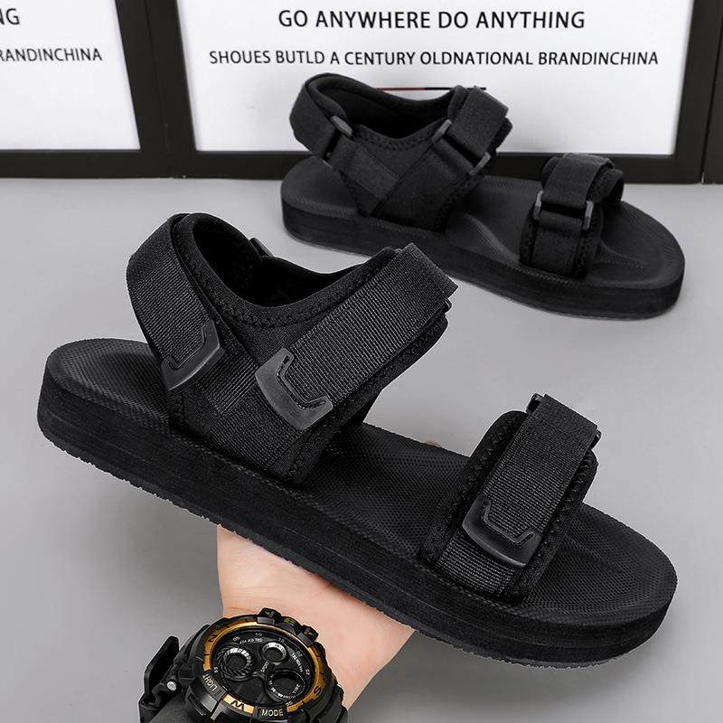 

Мужские сандалии черные сандалии уличные летние сандалии мужские с открытым носком пляжная обувь большой размер 50 EU:46 чёрный