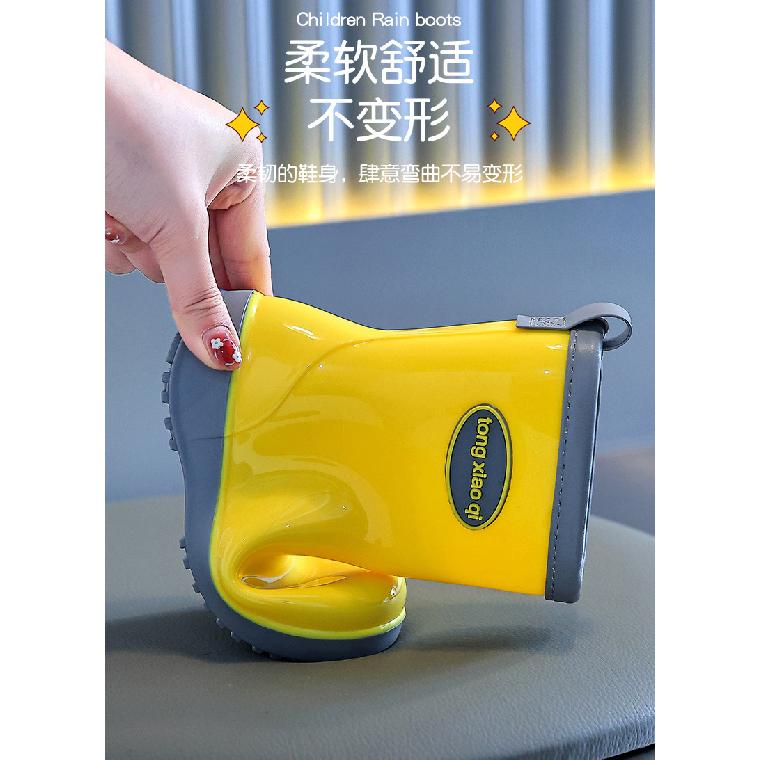 Children's Rain Boots Boys Girls Baby Boys Infant Kindergarten Students Non-Slip Water Shoes Students School Special Rain Boots