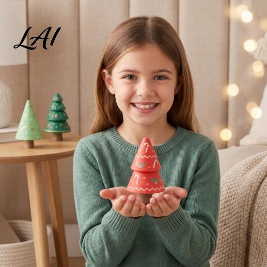 Handmade Holiday Decoration DIY Unfinished Wooden Kit Blank Craft Christmas Tree Wood Figurines Party Crafting Material for Kids Painting