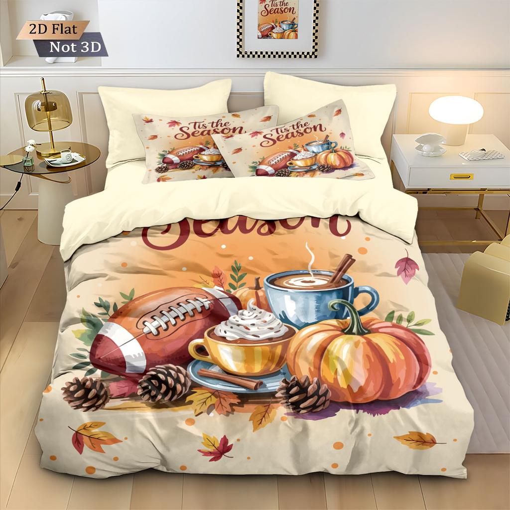 3Pcs Autumn Harvest Printed Coreless Bedding Comfortable Multi Size Bedroom And Dormitory Duvet Covers Machine Washable
