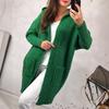Women's Hooded Patchwork Knit Cardigan with Pockets 2025