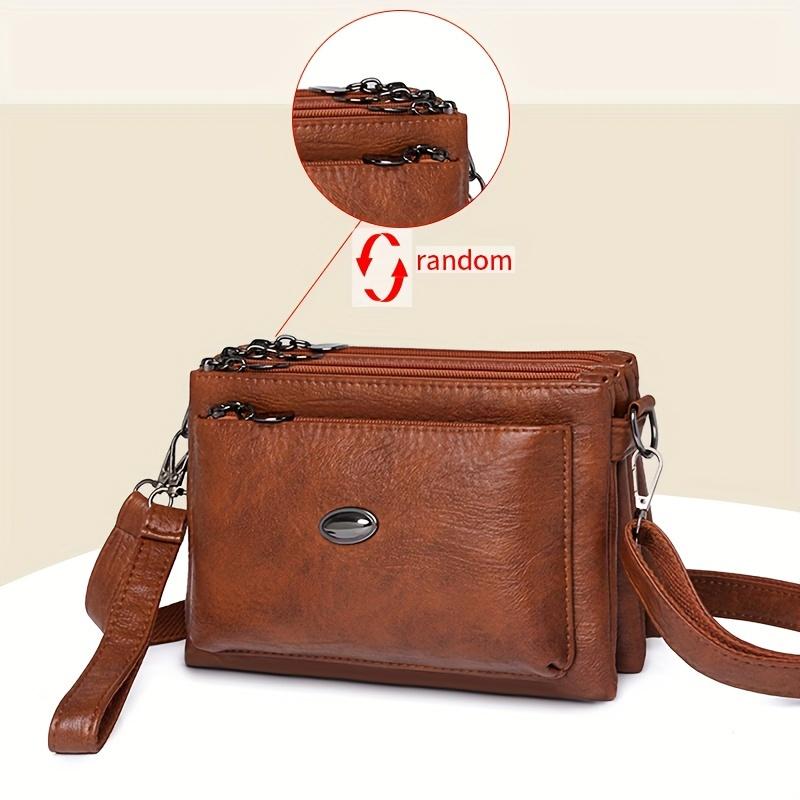 Soft Faux Leather Crossbody Bag, Retro Wristlet Handbag, Fashion Clutch Purse For Women