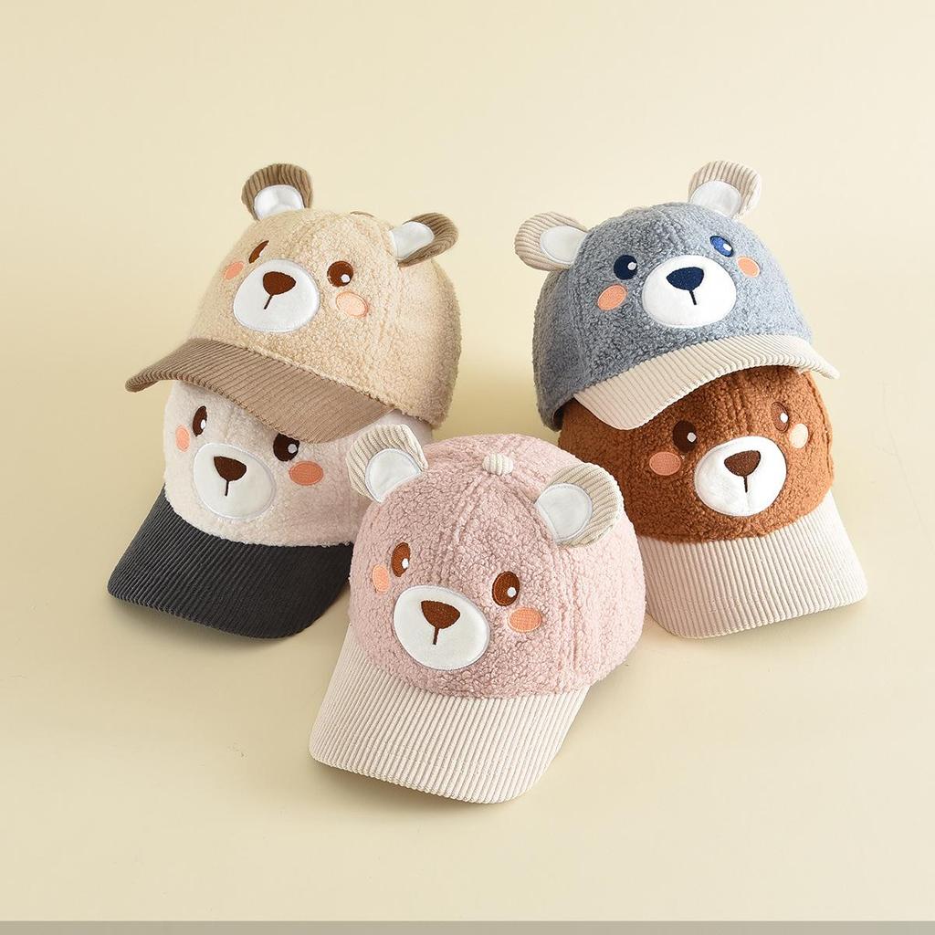 3D Little Bear Children's Windproof Flat Cap – Comfortable, Versatile, and Cute Baseball Hat