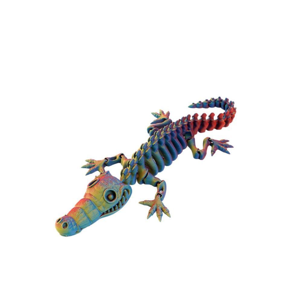 6 Colors Crocodile Desktop Ornaments Multi-jointed Articulated Fidget Toy  Children's Toy