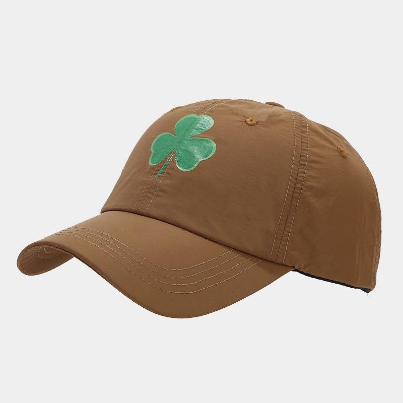 New summer clover printed pattern soft top breathable baseball cap men's and women's outdoor sunscreen sunshade quick-drying hat