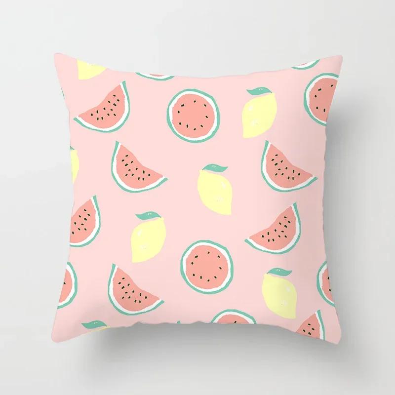 45*45 Fruit Cushion Cover For Wedding Decoration Pillow Case Avocado Orange Strawberry Print Home Decor Party