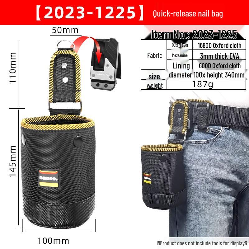 Nakioo Rotating Quick-Release Waist-Mounted Tool Bag for Woodworking & Electricians