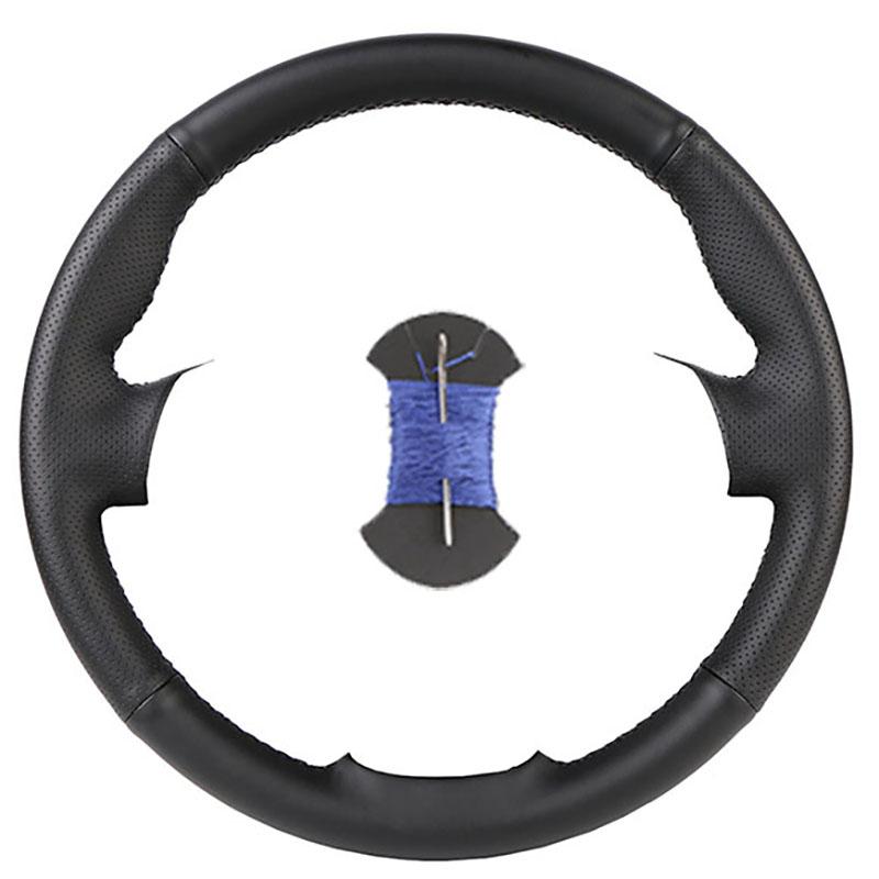 CIMF6 Custom Carbon Fiber Leather Car Steering Wheel Cover For Ford Focus 2 2005-2011 (3-Spoke) Anti-Slip Fix Worn OEM Wheel