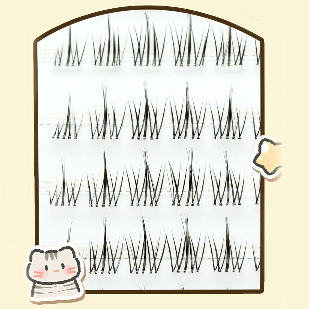 Flauschige Klebefreie Falsche Wimpern Lang Anhaltende Selbstklebende Wimpernbüschel Party