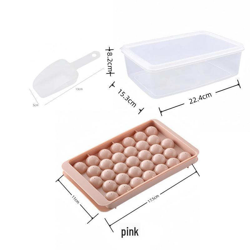 Spherical Ice Cube Tray with Lid for Ice Hockey - Makes 33 Cubes
