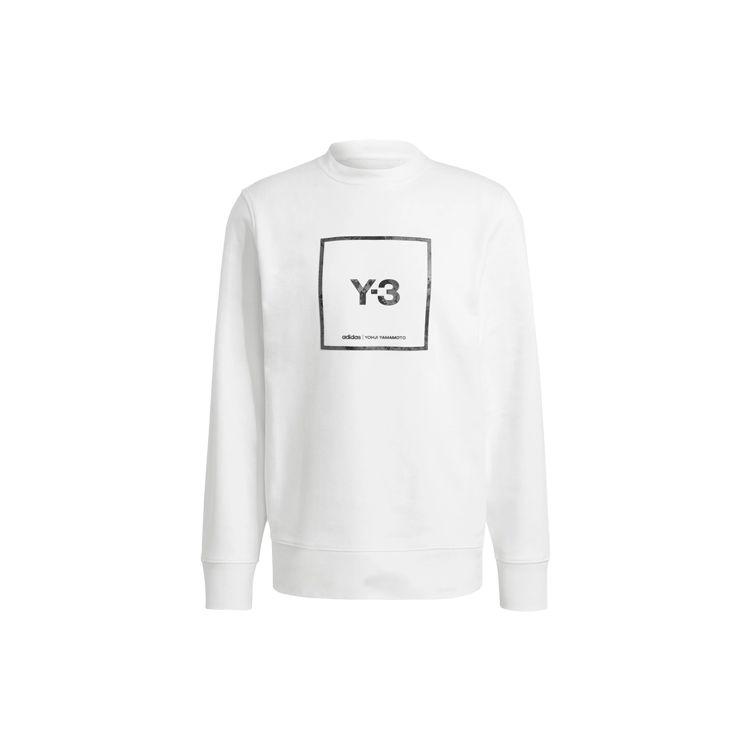 Y-3 Толстовка с круглым вырезом и логотипом на сезон весна-лето 2021, унисекс, белая, GV6058 XL