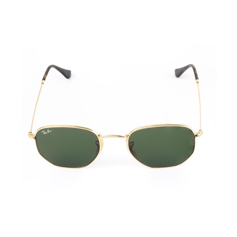 Ray-Ban Full Frame Round Polarized Sunglasses Unisex Gold Edge Dark Green Lenses 51mm
