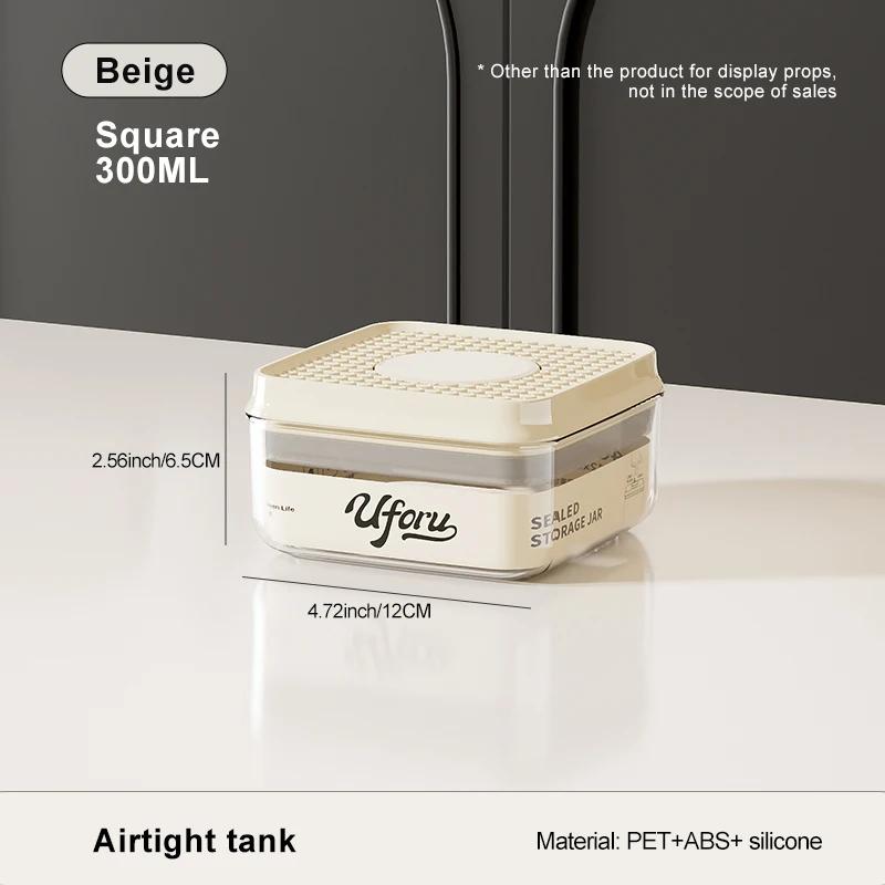 UFORU Kitchen Press-type Vacuum Sealed Jar Food-grade Moisture-proof Grain Storage Box Plastic Storage Jar for Snacks Tea