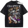 Unisex Black Washed Vintage T  Shirt One Piece Enel Thunder God Skypiea High  Quality Fabric for Fitness Casual Shopping