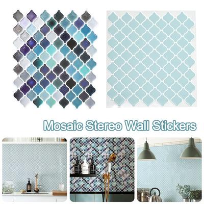 3D Mosaic Stereo Wall Stickers Self-adhesive Crystal Epoxy Resin Wallpapers Oil Proof Waterproof Backsplash Wall Decals