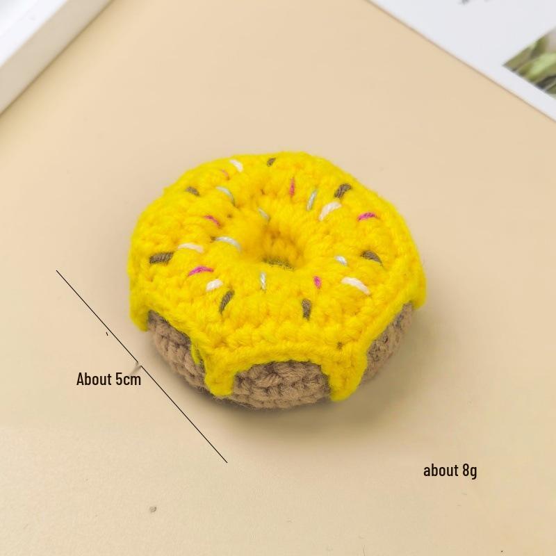 Creative Handmade Crochet Donut Keychain Pendant for Kids