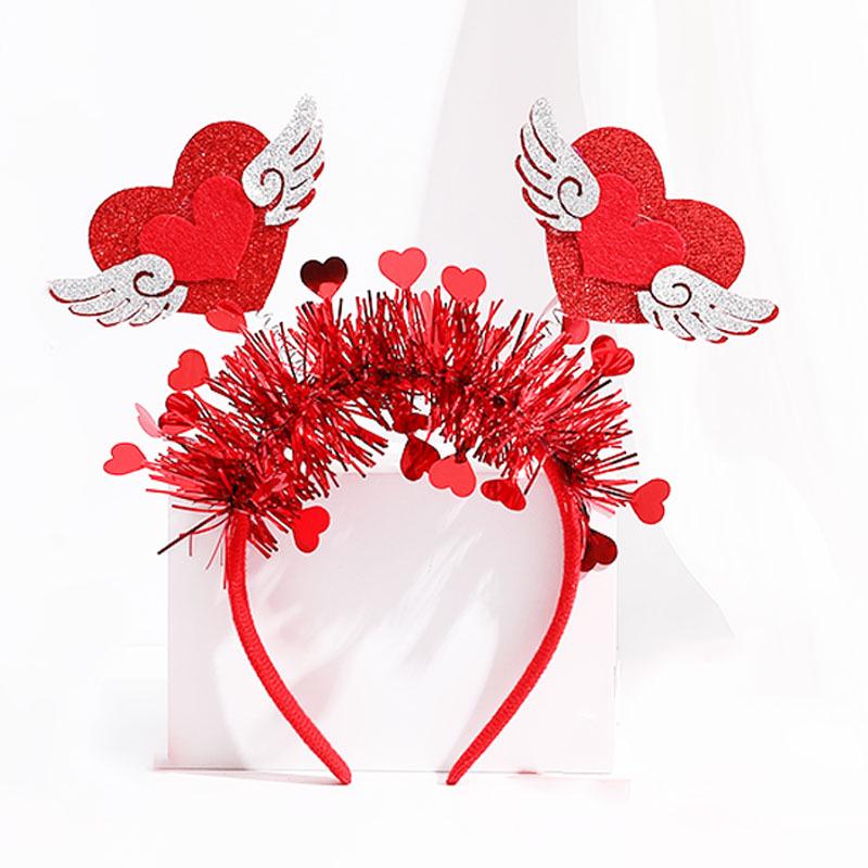 Valentine's Day Red Heart Headband Hair Clip - Wedding & Party Photo Prop