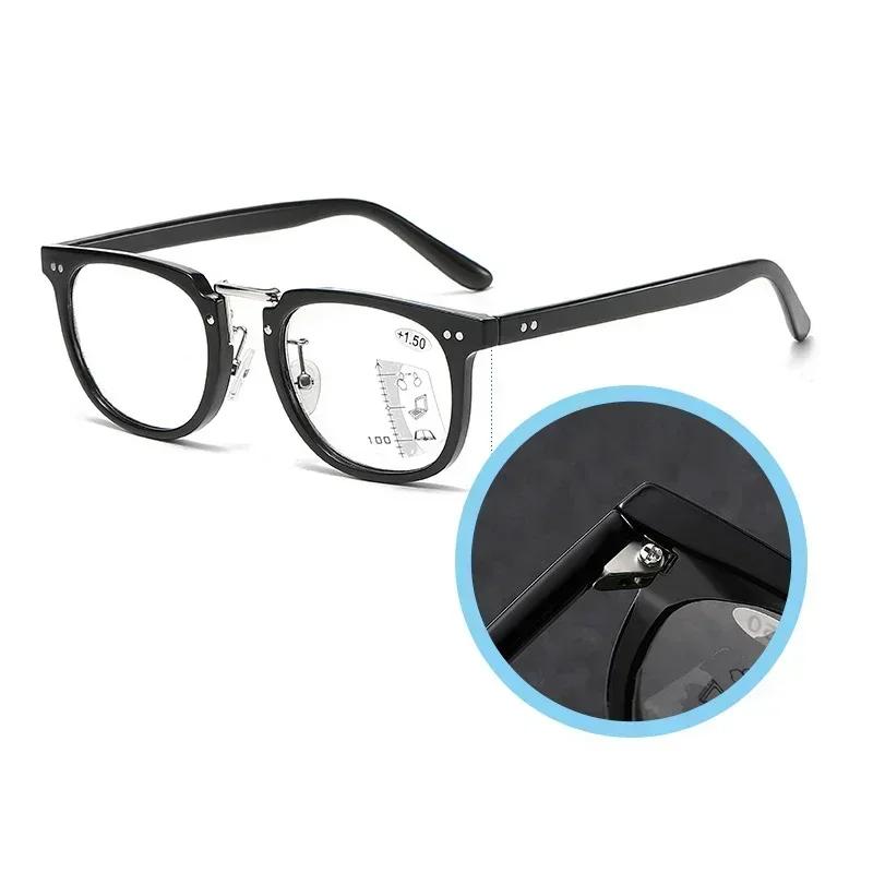 Photochromic Progressive Multifocal Reading Glasses with Blue Light Blocking for Computer Use Long Short Distance Dual Focus