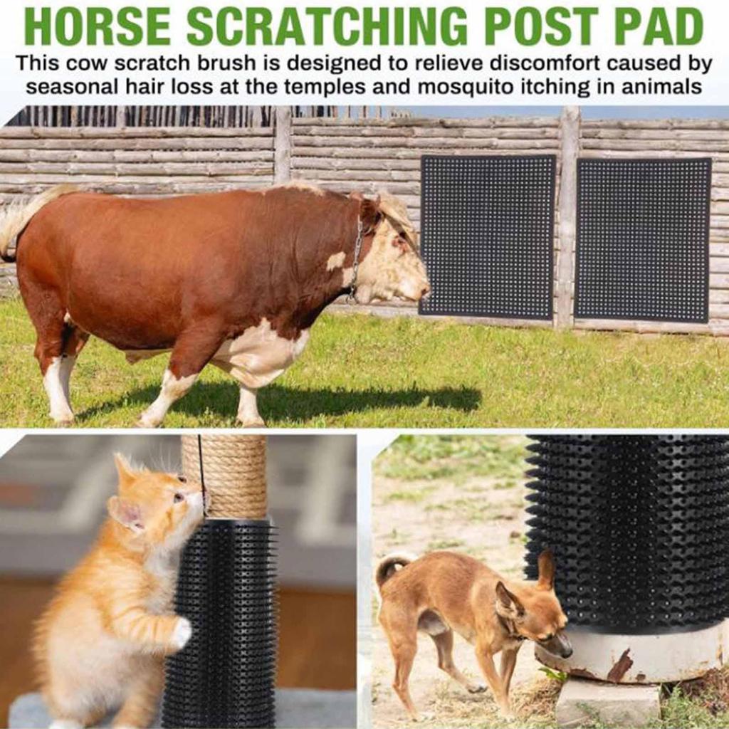 Horse Scratching Post Pad Soft Cattle Scratcher Mat for Walls Barn Fences