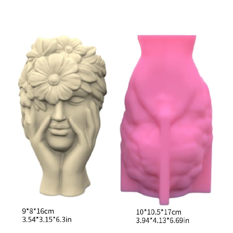 Concrete Vase Silicone Molds DIYs Flowerpot Mould Ornament Making Flower Girl Plaster Epoxy Resin Castings Molds Decors