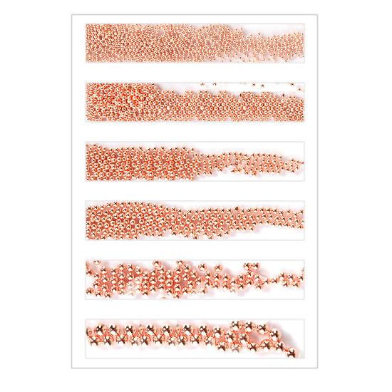 

1 упаковка, 6 сетчатых бусин для ногтей разных размеров, мини-металлические бусины для украшения ногтей розового золота