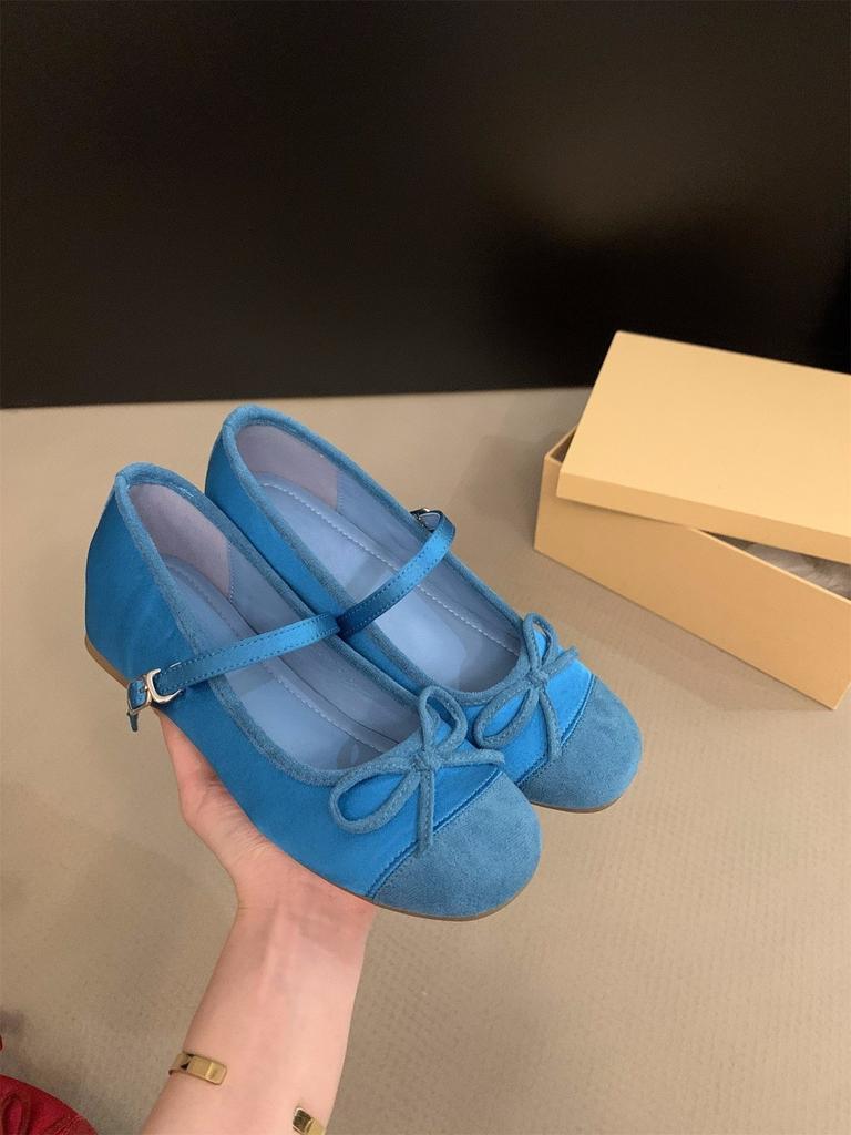 Inner heightened red single shoes women's shoes spring and autumn 2025 new summer French evening breeze Mary Jane ballet shoes