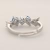 Elegant Platinum Plated Ring for Women, Blue Cubic Zirconia Adjustable Ring, Birthday Gift/daily Wear/Beach Vacation Ring