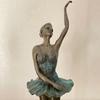 Bronze Ballet Statue Graceful Ballerina Dancer Bronze Sculpture Female Figurine Handcrafts for Home Decor Dancing Lover Gifts