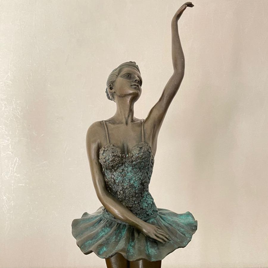 Bronze Ballet Statue Graceful Ballerina Dancer Bronze Sculpture Female Figurine Handcrafts for Home Decor Dancing Lover Gifts