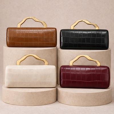 Modna złota klamra Skórzana torba na ramię PU Modna damska torebka kopertówka na łańcuszku crossbody na imprezę wieczorową
