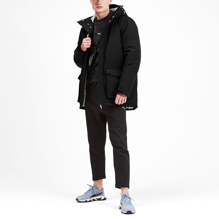 PUMA Down Jackets Men's Black Hooded Moderate 595285-01