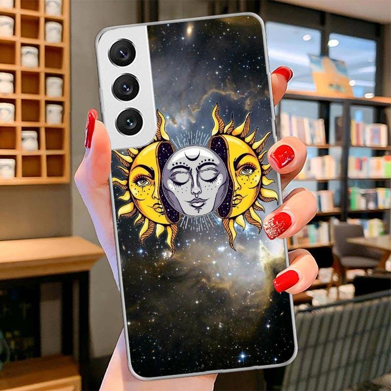 Funny Sun Moon Face Cover Phone Case For Samsung Galaxy S26 S25 Edge S24 Ultra S23 S22 Plus S21 S20 FE Soft Fundas Shell Galaxy