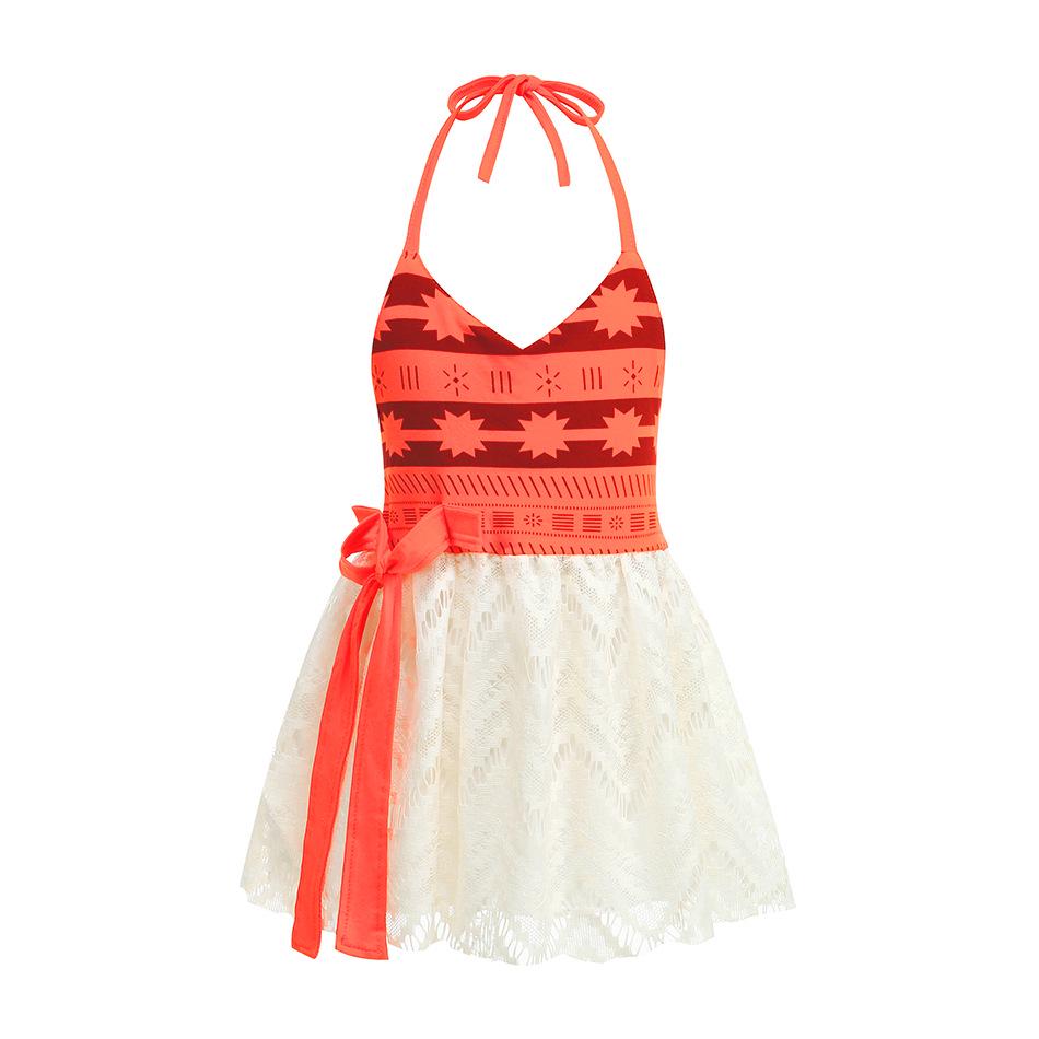 Kids' Moana Cosplay Two-Piece Set: Skirt & Grass Skirt Costume