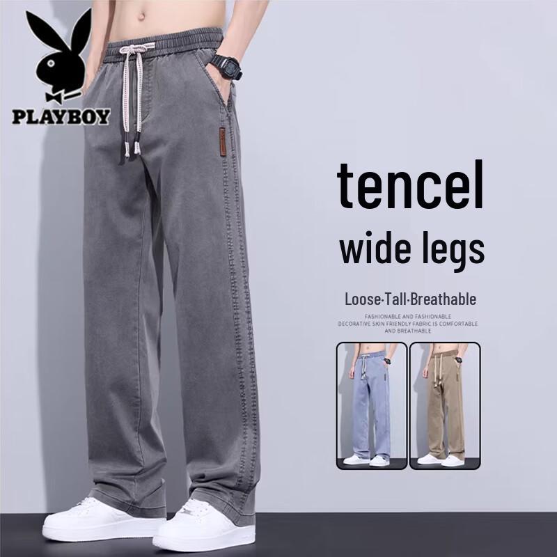 Playboy Men s Summer Tencel Loose Straight Jeans L