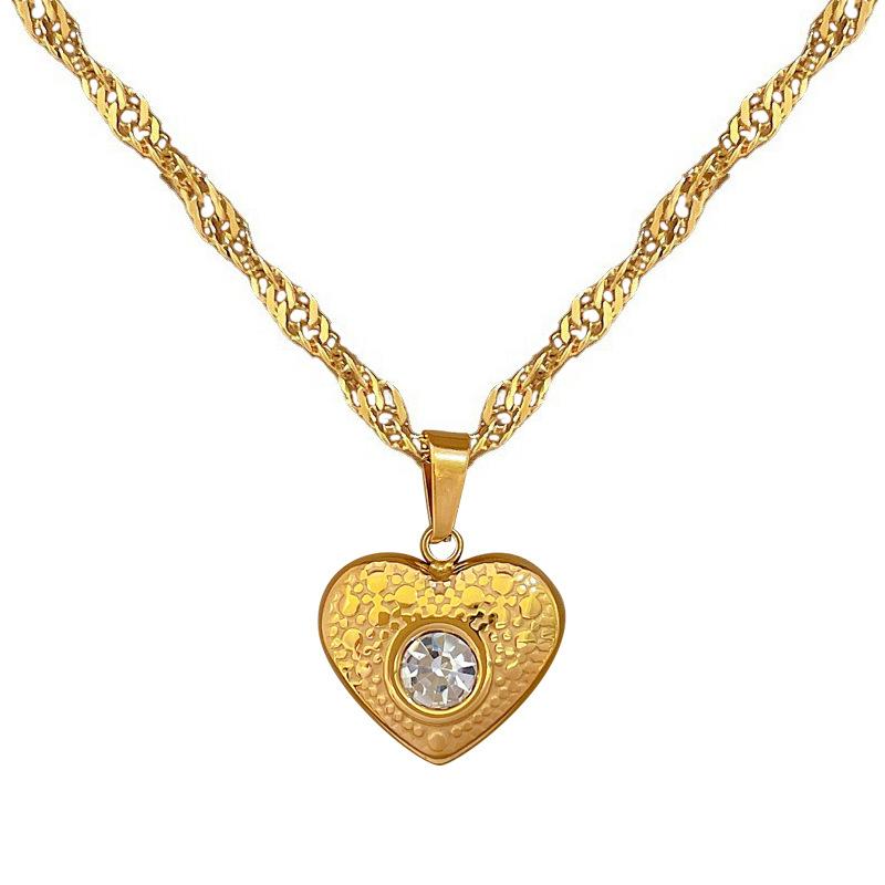 Love Design Sense Temperament Personality Minimalist Furnace Real Gold Female Collarbone Necklace