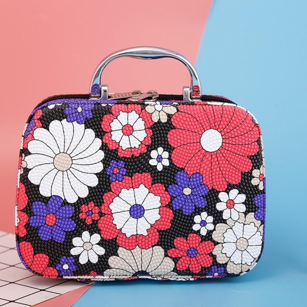 High Quality Floral Printed Cosmetic Bag Large Capacity Multifunctional Travel Wash Handbag Makeup Pouch Travel Organizer