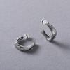 French Fashion Temperament High-End Metal C-Type Inlaid Zircon Earrings S925 Silver Needle Earrings Personalized Simple Earrings