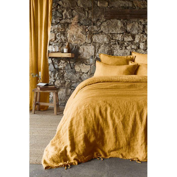 "Soline" Duvet Cover All Sizes Washed Linen - Soline Honey - Duvet Cover 240 X 220 Cm